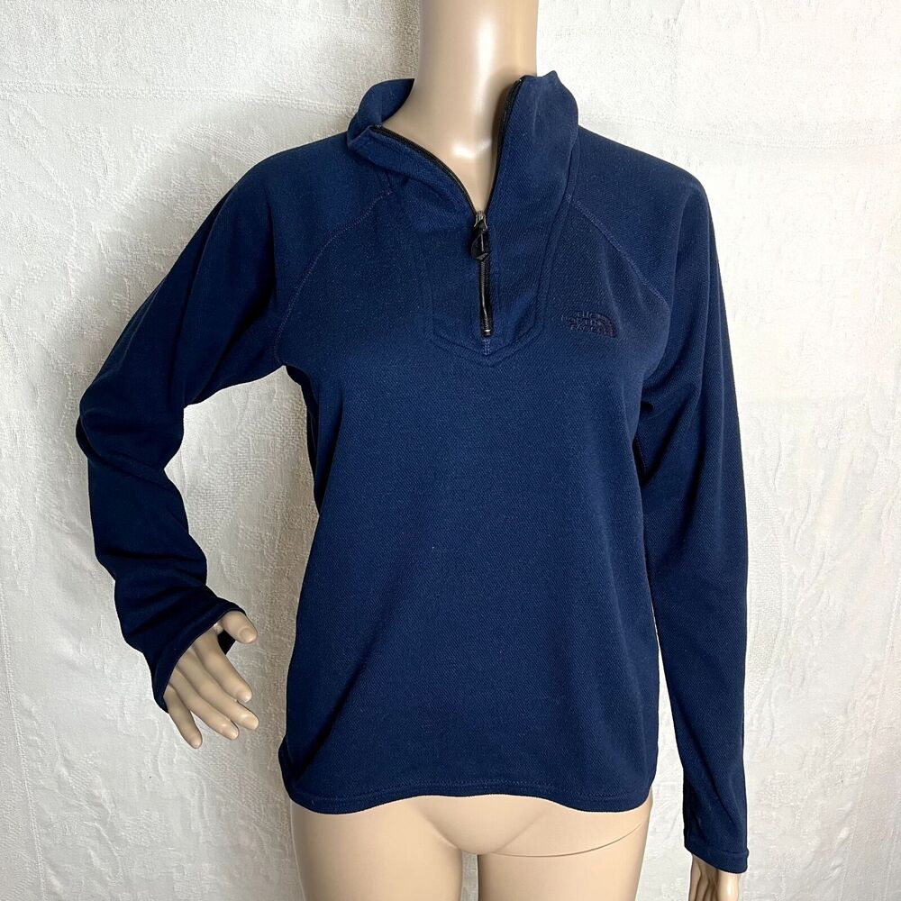 Navy North Face 3/4 Zip Pullover Sweater